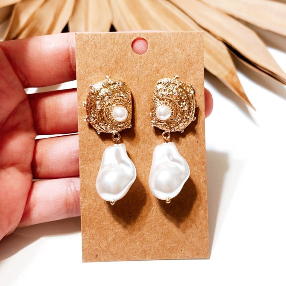 Pearl drop earrings #862